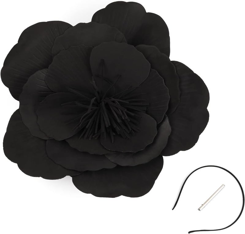 LDFWAY Large Flower Fascinators for Girls Women Tea Party Cocktail Headwear Derby Hats with Headband and Clip for Wedding - Image 3